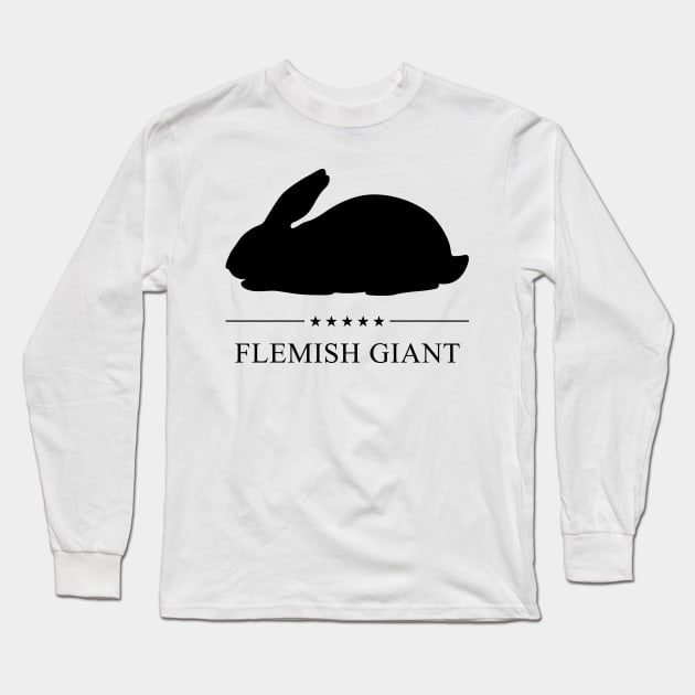 Flemish Giant Rabbit Black Silhouette Long Sleeve T-Shirt by millersye